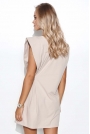 Krótka Sukienka z Łańcuchem  - Jasnobeżowa