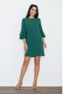 Zielona Elegancka Sukienka z Hiszpańskim Rękawem