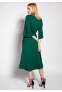 Kopertowa Sukienka z Rozkloszowanym Rękawem - Zielona