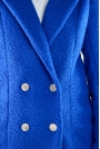 Krótki Dwurzędowy Płaszcz - Niebieski