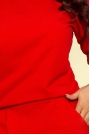 Czerwona Codzienna Zbluzowana Sukienka z Dekoltem na Plecach