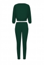 Dresowy Komplet Nierozpinana Bluza i Dopasowane Spodnie - Zielony