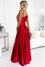 Czerwona Długa Sukienka Asymetryczna na Jedno Ramię