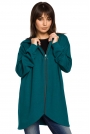 Zielona Bluza Asymetryczna z Kapturem