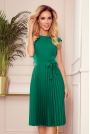 Elegancka Sukienka z Plisowanym Dołem - Zielona