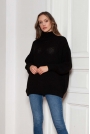 Oversizowy Sweter z Luźnym Golfem - Czarny