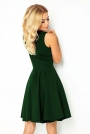 Zielona Sukienka Elegancka Rozkloszowana na Szerokich Ramiączkach
