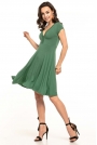 Zielona Sukienka Dzianinowa z Dekoltem V na Lato