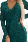 Koronkowa Sukienka Koktajlowa -  Zielona
