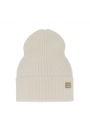 Czapka damska wiosenno - zimowa 100% wełniana merino Sophie - Kremowa