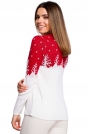 Sweter z Motywem Choinek -- Czerwony