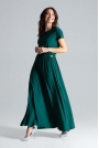 Zielona Sukienka Maxi z Podkreśloną Talią