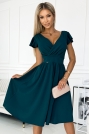 Zielona Rozkloszowana Sukienka Lekko Elastyczna