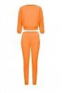 Dresowy Komplet Nierozpinana Bluza i Dopasowane Spodnie - Pomarańczowy