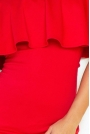 Czerwona Sukienka Ołówkowa z Hiszpańskim Dekoltem