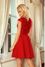 Sukienka Elegancka Rozkloszowana z Koronką - Czerwona