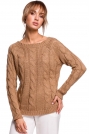 Uniwersalny Sweter z Warkoczowym Splotem - Beżowy