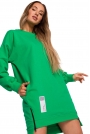 Przedłużona Bluza z Ozdobnymi Suwakami - Zielona