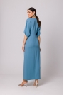 Maxi Sukienka z Długim Rozcięciem - Niebieska
