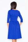 Elegancka Niebieska Sukienka z Szerokim Dołem