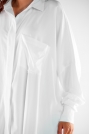 Koszula Oversize z Wydłużonym Tyłem - Biała