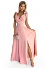Maxi Sukienka z Wiązaniem na Ramionach - Różowa