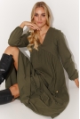 Khaki Luźna Sukienka Oversize 