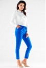 Casualowe Spodnie ze Ściągaczem - Niebieskie