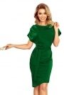 Zielona Asymetryczna Sukienka z Paskiem