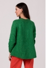Sweter Oversize z Nietoperzowym Rękawem - Szmaragdowy