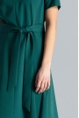 Zielona Rozkloszowana Sukienka z Paskiem