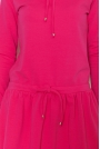 Różowa Sportowa Sukienka z Lejącym Golfem z Troczkami