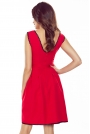 Czerwona Rozkloszowana Sukienka z Koronkową wypustką