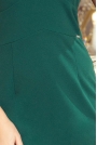 Zielona Ołówkowa Sukienka z Dekoltem V z Falbankami