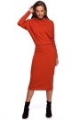 Kimonowa Sukienka z Ołówkowym Dołem - Czerwona
