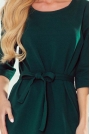 Sukienka dzianinowa z paskiem - Zielona