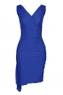 Niebieska Asymetryczna Sukienka Modnie Marszczona