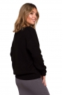 Klasyczny Sweter z Dekoltem w Szpic - Czarny
