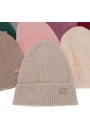 Czapka damska wiosenno - zimowa 100% wełniana merino Sophie - Czarna