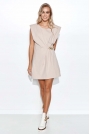 Krótka Sukienka z Łańcuchem  - Jasnobeżowa