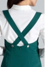 Zielona Ołówkowa Sukienka Midi na Szelkach