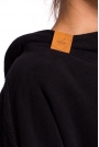 Czarna Nierozpinana Asymetryczna Bluza z Kapturem