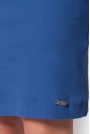 Niebieska Casualowa  Prążkowana Sukienka z Golfem