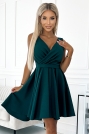 Zielona Asymetryczna Sukienka z Kopertowym Dekoltem