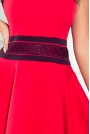 Czerwona Efektowna Rozkloszowana Sukienka z Tiulem
