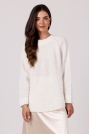 Sweter Oversize z Nietoperzowym Rękawem - Biały