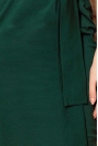 Zielona Dopasowana Sukienka Midi z Wiązaniem