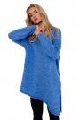 Asymetryczny Sweter Oversize - Lazurowy