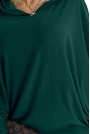 Sukienka Nietoperzowa z Kapturem - Zielona