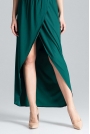 Zielona Długa Kopertowa Sukienka z Krótkim Kimonowym Rękawem